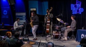 Four jazz musicians on stage at The Bop Stop 