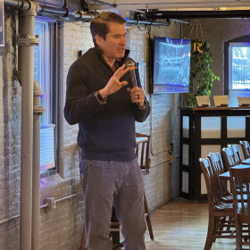Massachusetts U.S Representative Seth Moulton during a campaign appearance in Holyoke.