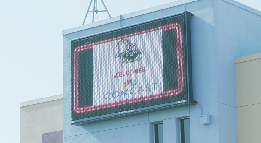 Cesar Chavez Middle School in Planada, Calif. welcomes Comcast to their campus for their investment to the community