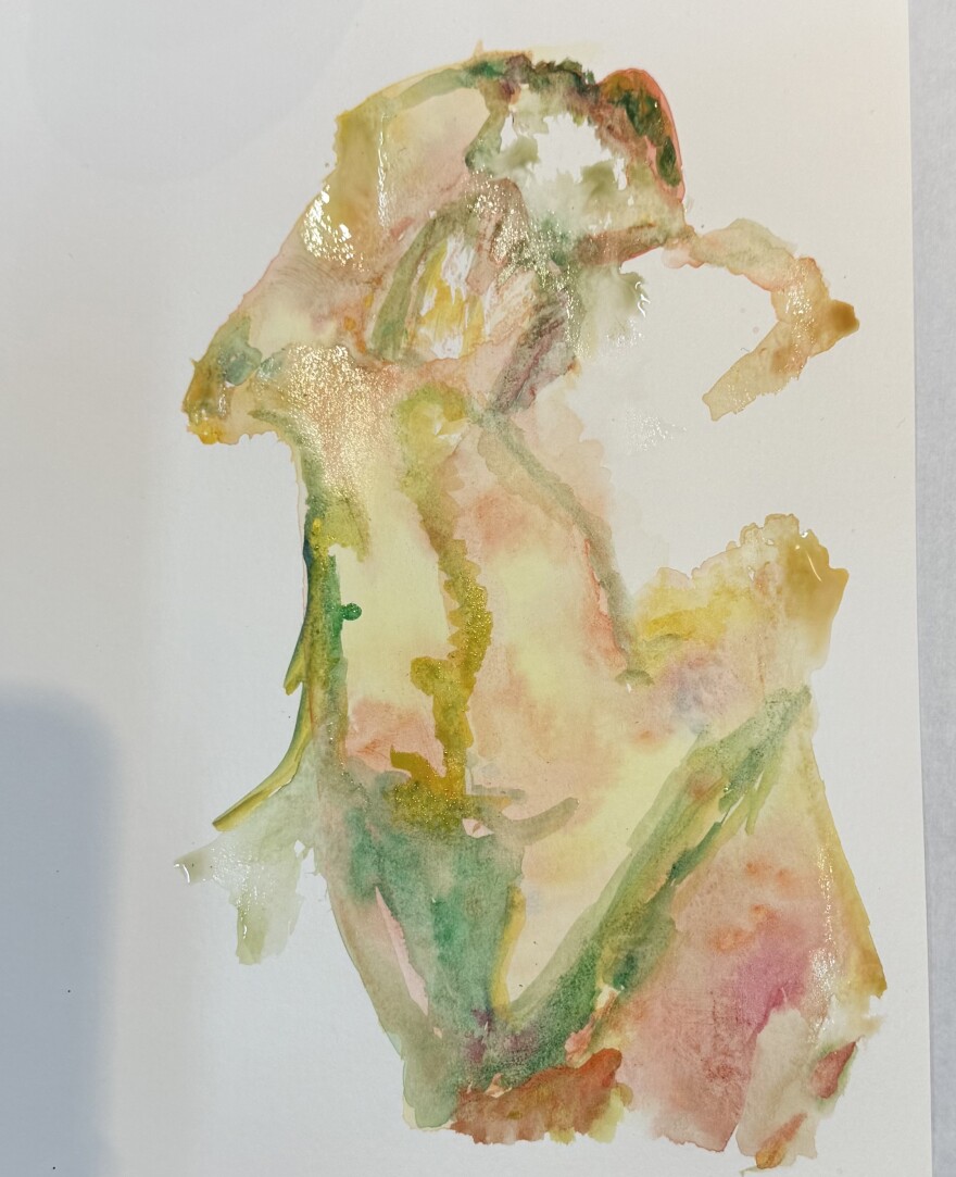 Susan Louise's watercolor at the studio for Communities and Connections