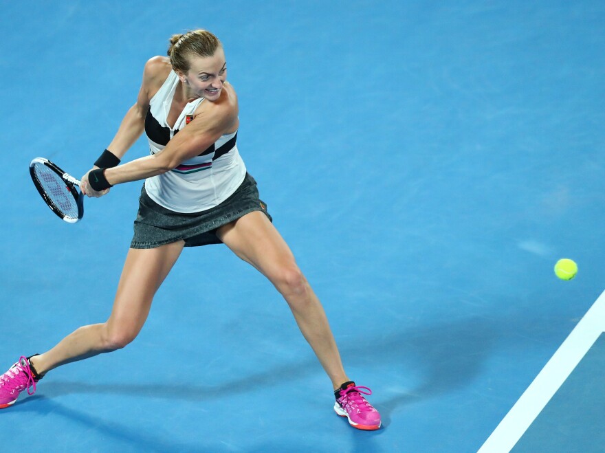 Petra Kvitova plays against Naomi Osaka in the Australian Open.