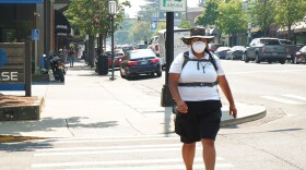 People walking through Ashland's downtown district were spotted wearing N-95 masks to protect themselves from unhealthy wildfire smoke.