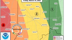 A threat for severe storms is possible late Friday night into early Saturday, with damaging winds the primary threat, along with heavy rain, flooding, and isolated tornadoes.