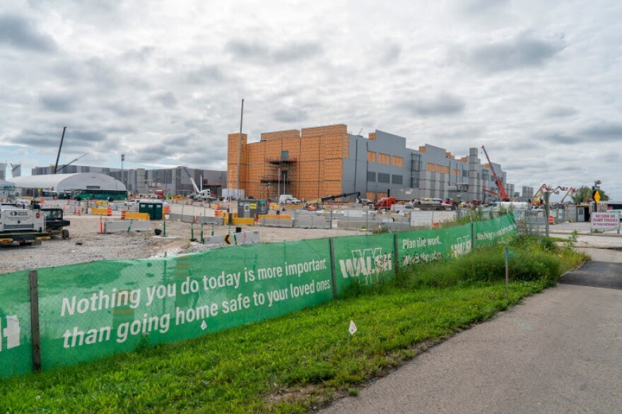 A Microsoft data center, named “Fairwater,” under construction in Mount Pleasant, Wis., photographed on Sept. 24, 2026.
