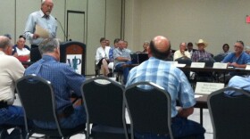 Clarksville City Manager Wayne Dial addresses members of the Texas Water Development Board Region D Planning Group in Mount Pleasant on July 14.