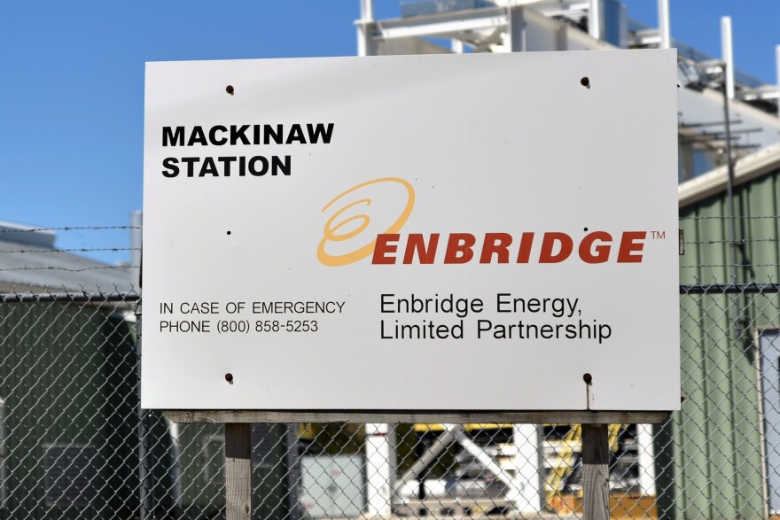 Enbridge Energy's pumping station on the south side of the Straits of Mackinac.