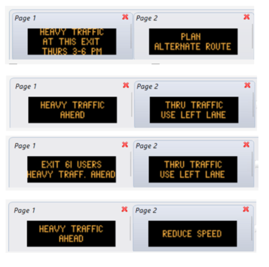 Examples of digital billboard messages the DOT sent to SDPB