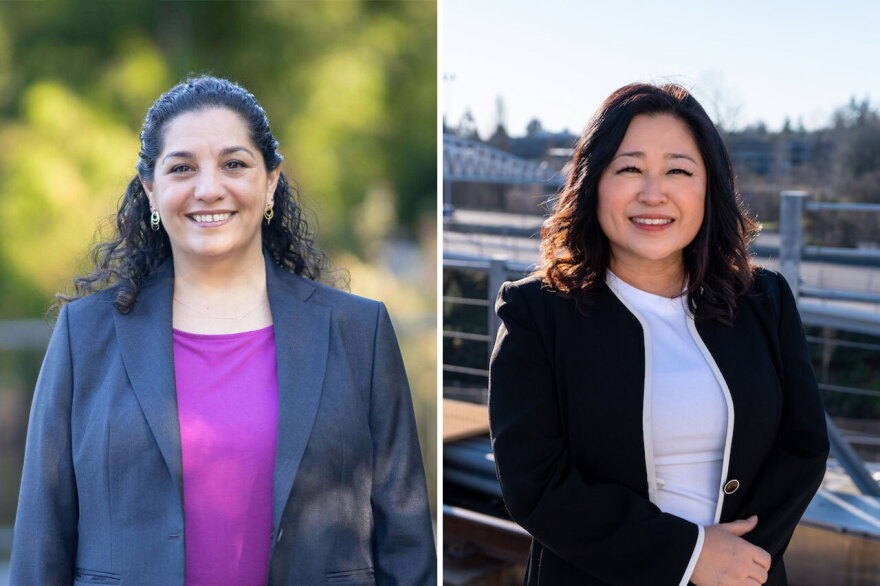 Nilu Jenks (Left) and Julie Kang (Right) competing to fill the Seattle District 5 City Council seat.