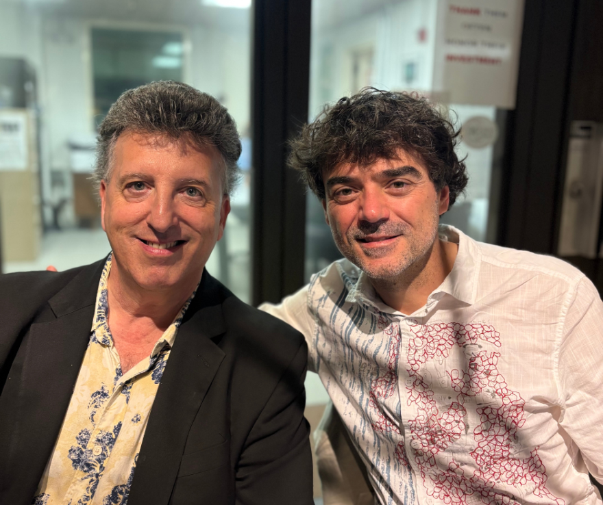 Guest pianist Jeffrey Biegel and MSO Music Director and Conductor Octavio Mas-Arocas in our studios (L to R)