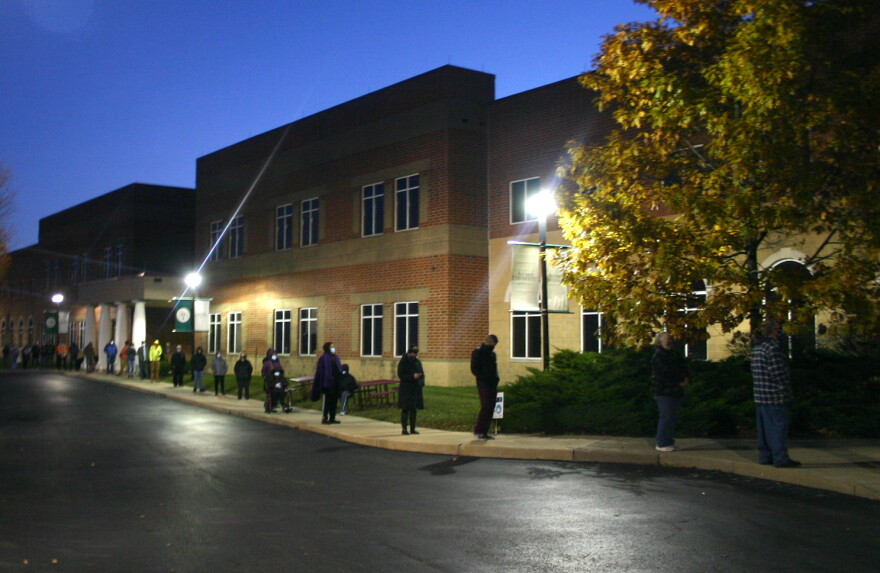 Voters in Yellow Springs lined up before sunrise to cast their ballots in the 2020 election.