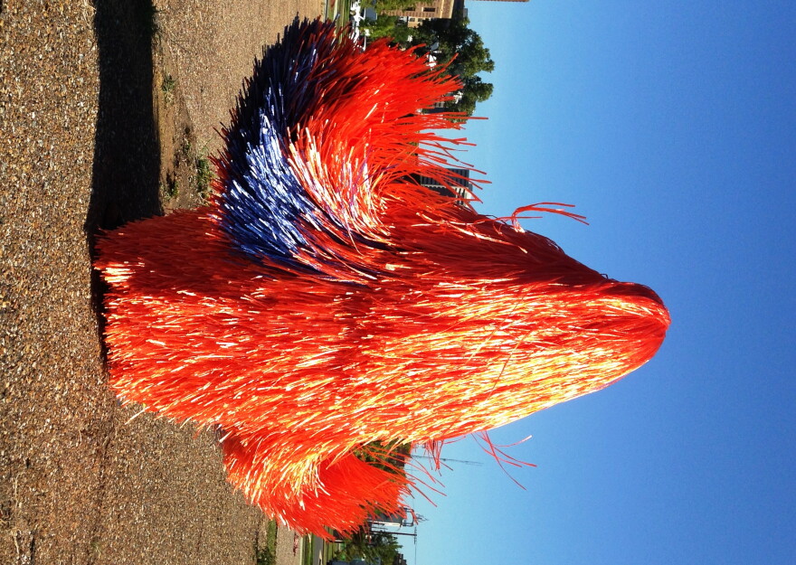 This Nick Cave raffia Soundsuit was in motion Thursday in Shreveport Common near Municipal Auditorium.