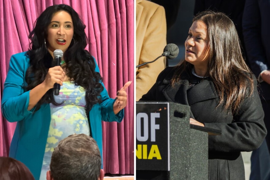 From left, Democrat Clarissa Cervantes and Republican Assembly woman Leticia Castillo. Cervantes and Castillo are running against one another in the race for California's 58th Assembly District seat.
