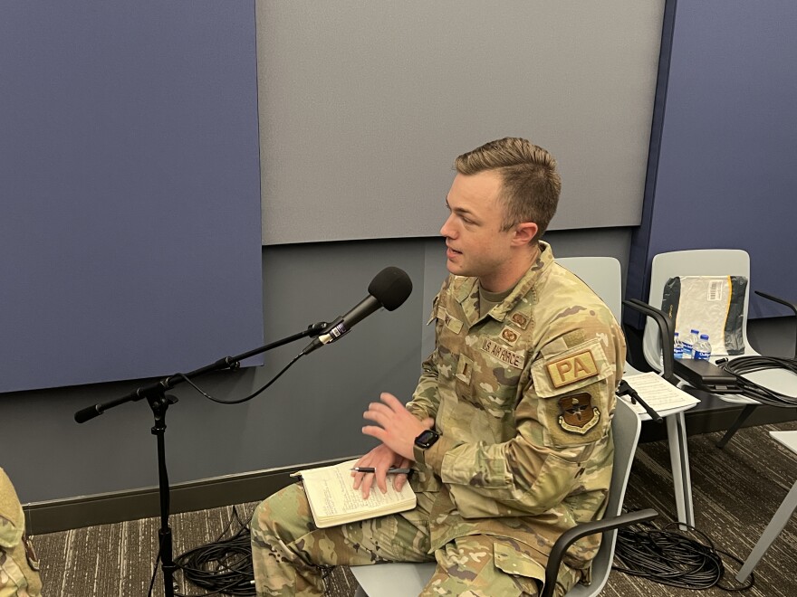 2nd Lt Drew Eary visits with Barry Brake, live on KPAC 88.3 FM.