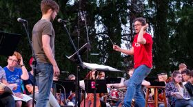 Zach Meeker, conductor Jim Waddelow and the Raleigh Symphony Orchestra rehearse for the upcoming performance. 