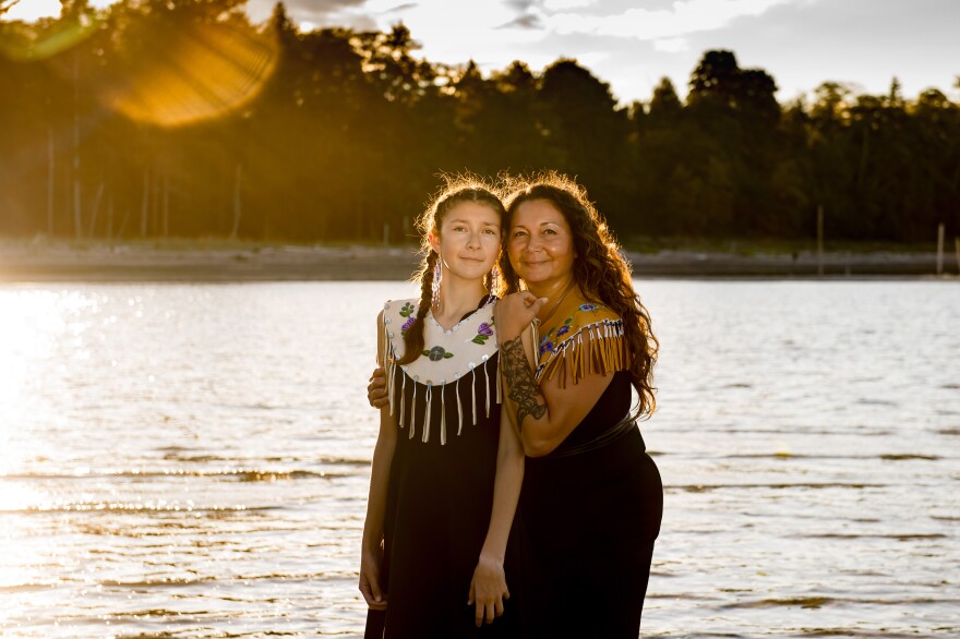 Danita Bilozaze, alongside her daughter Dani, celebrated the completion of her master's degree in education with a portrait session last year at Kye Bay in Comox Valley, British Columbia. Bilozaze's studies focused on Indigenous language revitalization.