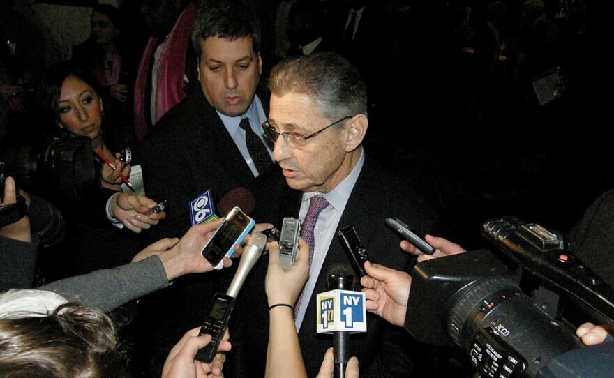 Former Assembly Speaker Sheldon Silver speaks to reporters at the State Capitol in this undated photo.