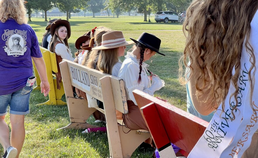 Alia Hunt and other sharpshooters await their turn at the shootout on the Darke County Fairgrounds.