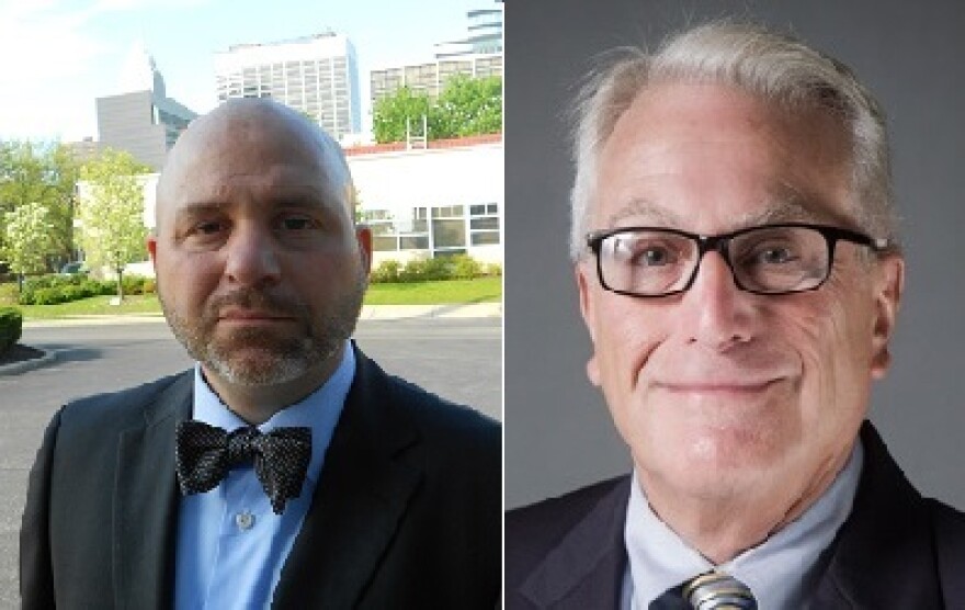 Attorney Ian Friedman (left) and Case Western law professor Lewis Katz (right).  (Brian Bull photo/CWRU staff photo)