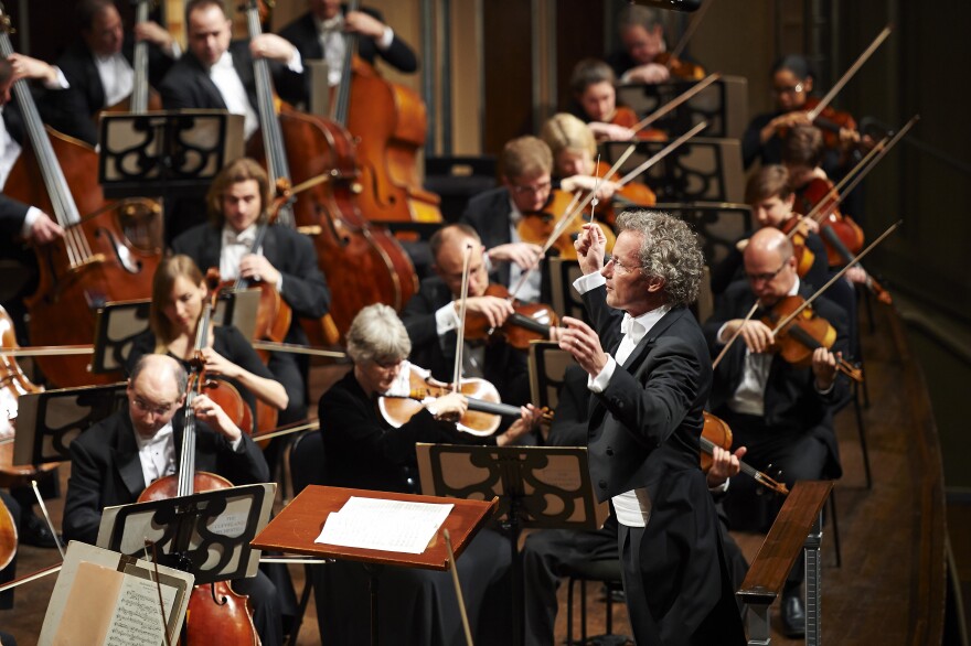 Music director Franz Welser-MÃ¶st conducting the Cleveland Orchestra.