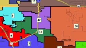 A map showing proposed new state house districts for Aurora and the east metro area of Denver.