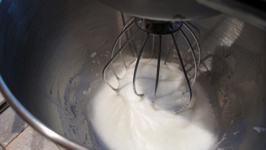 Egg whites in mixer
