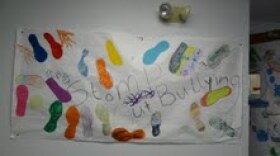 Students made anti-bullying posters to hang on the walls at Lincoln Middle School.