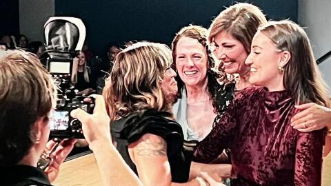 From left to right, Zanita Hendry, Marion County’s Teacher of the Year, is congratulated by Cindy Lowe, Hillcrest’s assistant principal, Lori Manresa, Principal of the Year, and Stephanie Stephens, Rookie Teacher of the Year, at the 36th Annual Golden Apple Gala on Saturday, Jan. 31, 2026. Hendry’s recognition completed the school’s “Triple Crown” honors, making history for Marion County Public Schools. (Courtesy of Carlos Manresa)