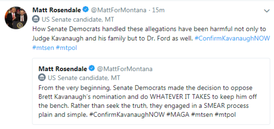 This tweet was posted at about 6:25 PM Thursday. 