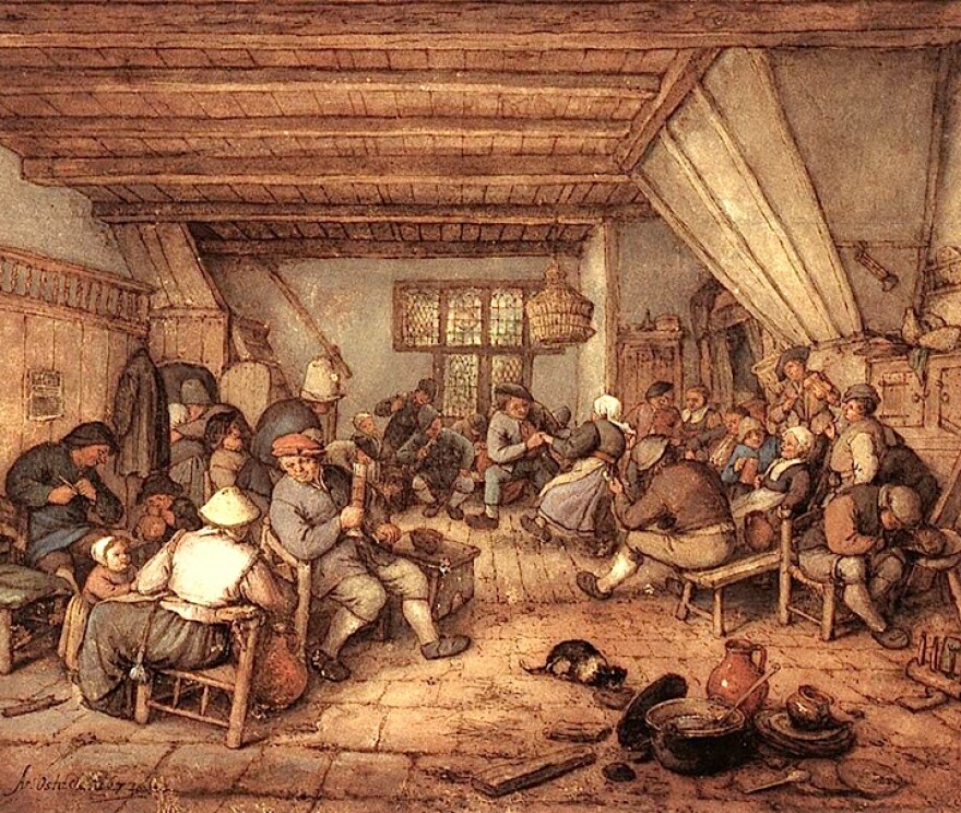 Feasting Peasants in a Tavern, Adriaen van Ostade, 1673/wikimedia commons