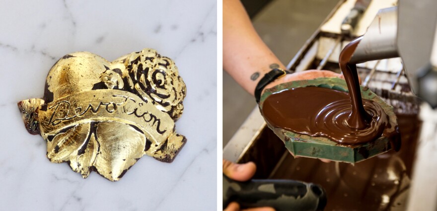 Alma Chocolate in Portland, Ore., sells a line of edible gold-leaf icons modeled after spiritual iconography.