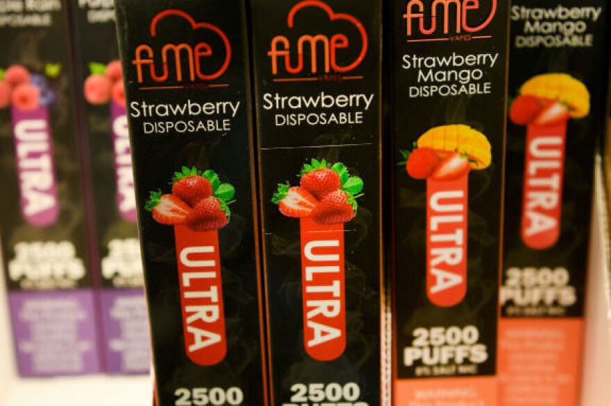 Nearly two years after the FDA issued a policy denouncing the marketing of fruit-flavored vape juice and other vape products to young people, the products are still widely available in stores. But experts hope that could be about to change.