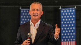 Florida Democratic gubernatorial candidate David Jolly speaks to supporters during a town hall meeting Saturday, Aug. 8, 2026, in Leesburg, Fla.