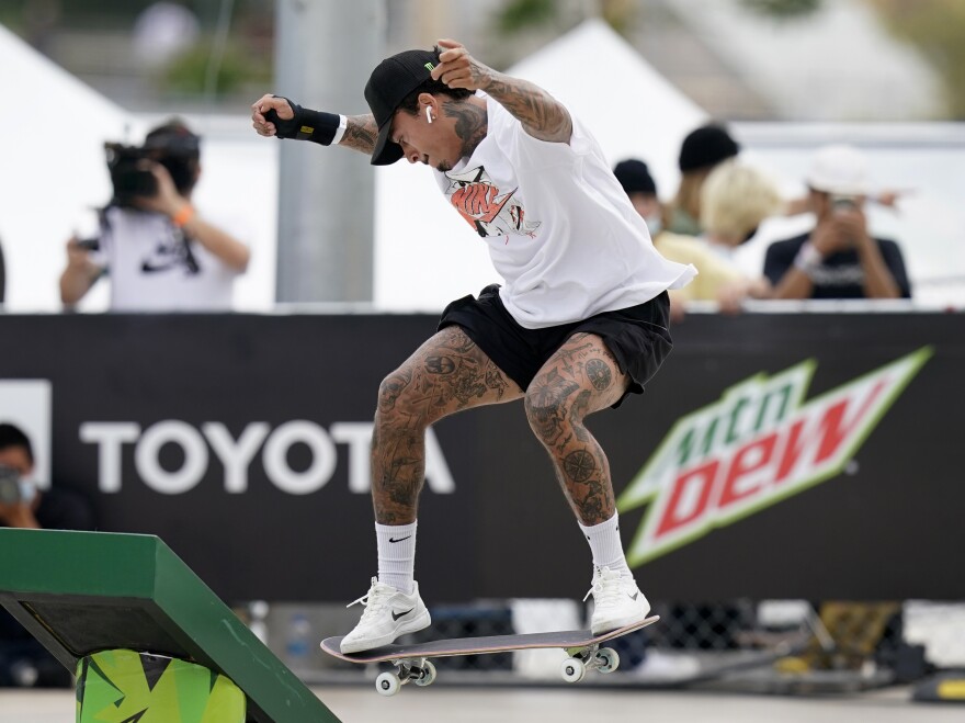 Nyjah Huston is a medal contender for the U.S. in the men's street skateboarding event.