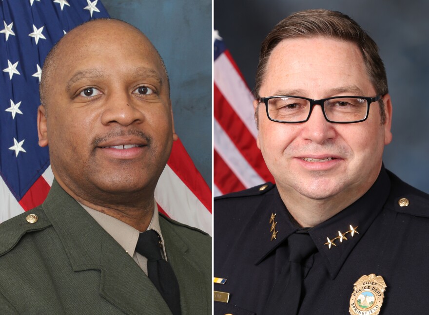  The two finalists are Col. Jamal Simington, left, of the State Police and Springfield Police Chief Kenny Winslow. 