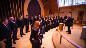 color photo of Stephen Caracciolo conducting LancasterChorale