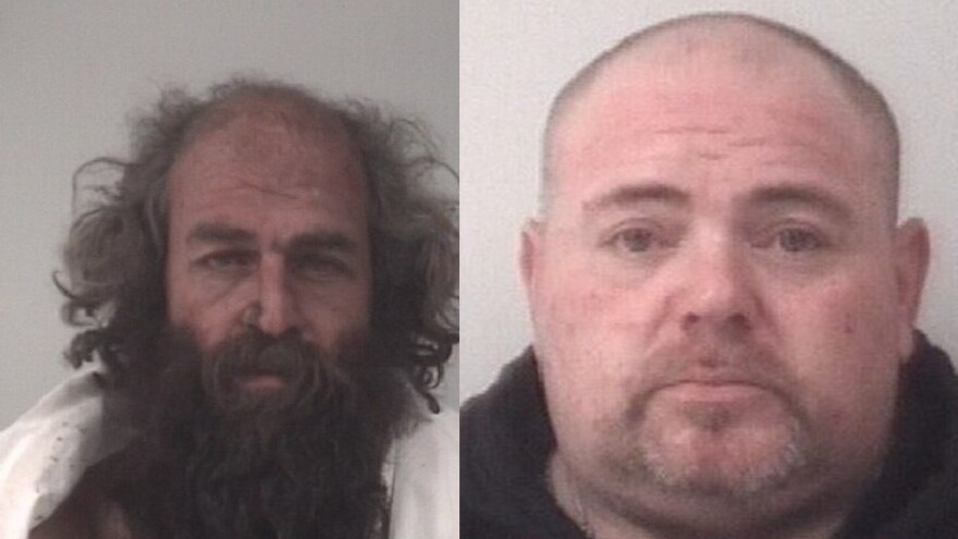 Sean Mulford, left, is in custody and was charged with felony assault with a deadly weapon on a law enforcement officer and misdemeanor resist, delay and obstruct. Bradley Ferris, right, is wanted for felony flee to elude arrest and felony possession of a stolen motor vehicle.