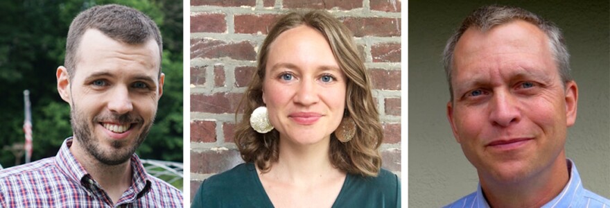 L-R, Zack Harold and Nicole Musgrave are returning as part-time Folkways staff reporters for the project. Chris Julin, an award-winning reporter, editor and producer, joined the team earlier this year as its chief folkways editor.