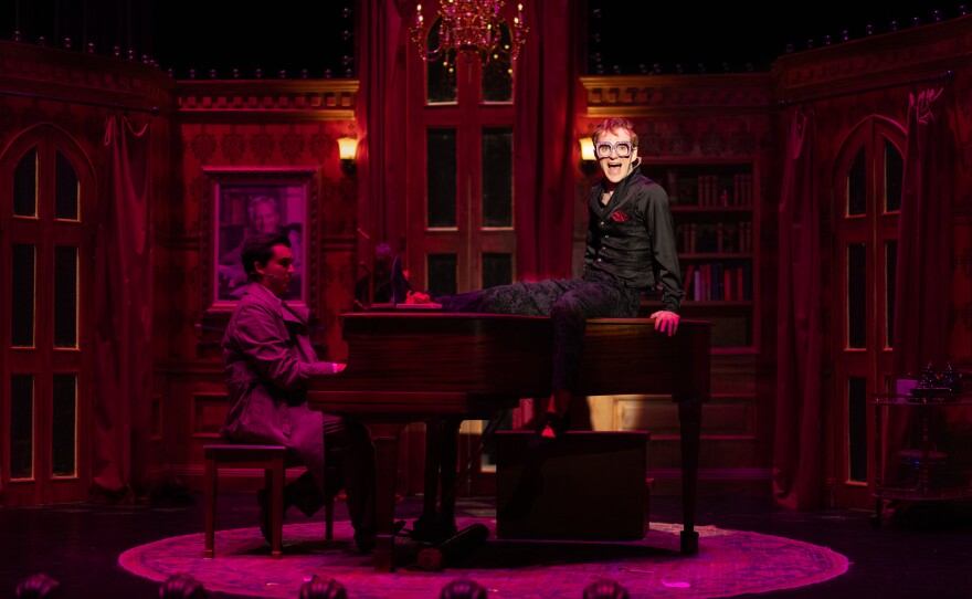 Max DoVale (left) and Mark Schenfisch in "Murder for Two" at Le Petit Theatre