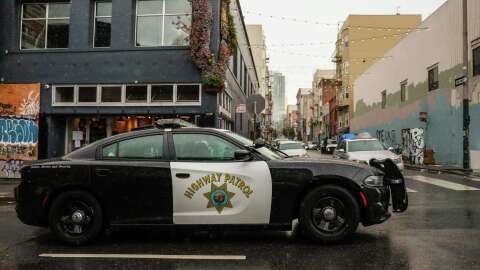 California Highway Patrol drives through the Tenderloin 