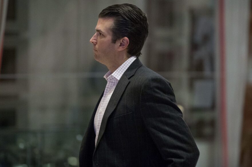 Donald Trump Jr. arrives at Trump Tower in New York, Tuesday, Dec. 6, 2016. (Andrew Harnik/AP)