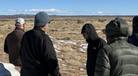 On a January 2025 tour of the Rancho Viejo Solar site, a few buildings in the Eldorado community can be seen in the distance.