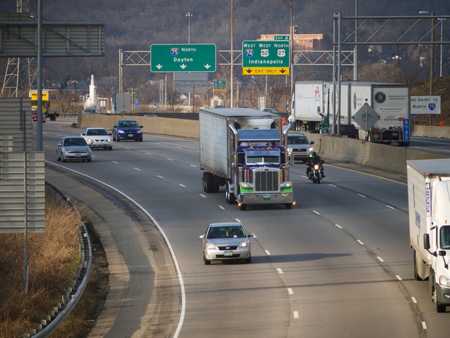 I-75 north of Cincinnati. Many in the Dayton area are living further from jobs than they did in the year 2000.   highway