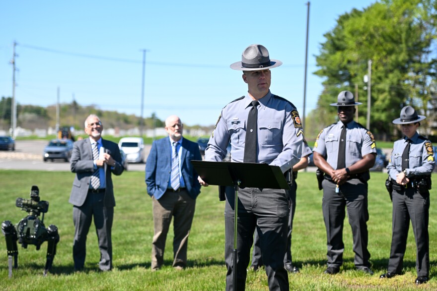 Trooper Clint Long discusses the new program between the state police and Misericordia University.