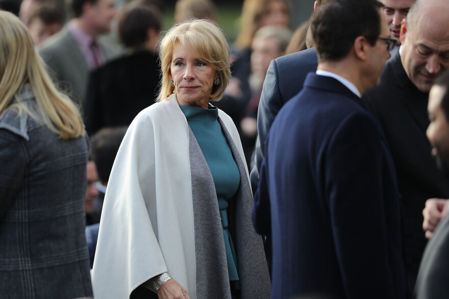 While Education Secretary Betsy DeVos has in some ways made little progress on her signature issue — school choice — she spent much of her 12 months in office undoing work that she and many conservatives viewed as overreach by the Obama administration.