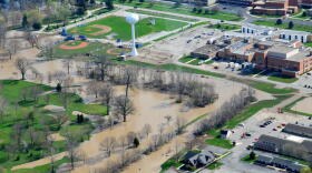 The city of Tipton during the flood of 2013.