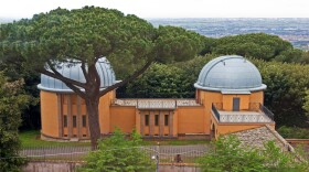 Two domes of the Vatican observatory, located in the pontifical gardens of Villa Barberini