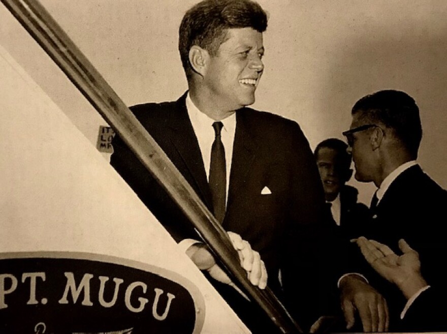 President John F. Kennedy visiting Point Mugu Naval Air Station in 1963.