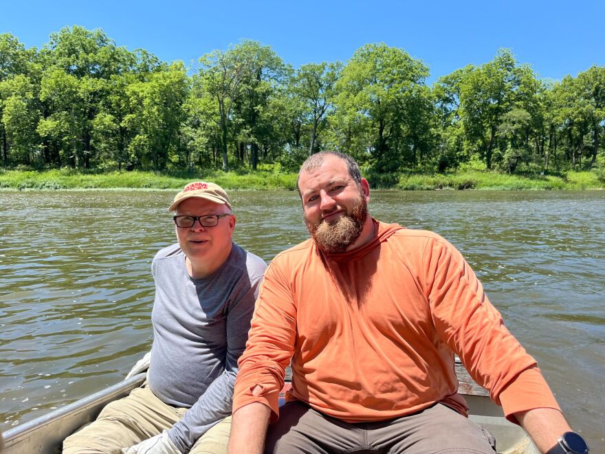 Steve Bohan (left) and Trevor Edmonson (right) after a Saturday spent working on Langham Island. (credit: Claire Keenan-Kurgan / Points North)