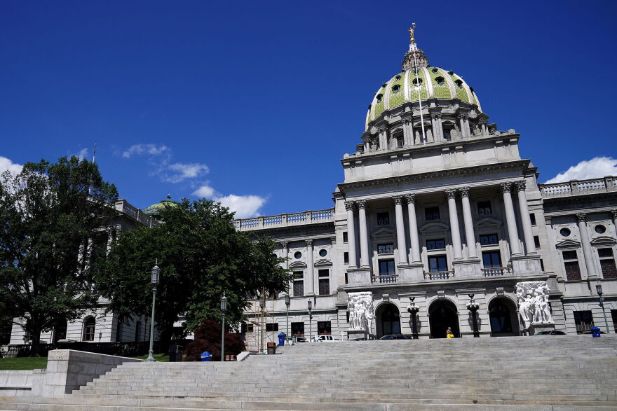  The Pennsylvania State Capitol in Harrisburg, Pa., is pictured on Wednesday, June 23, 2021.