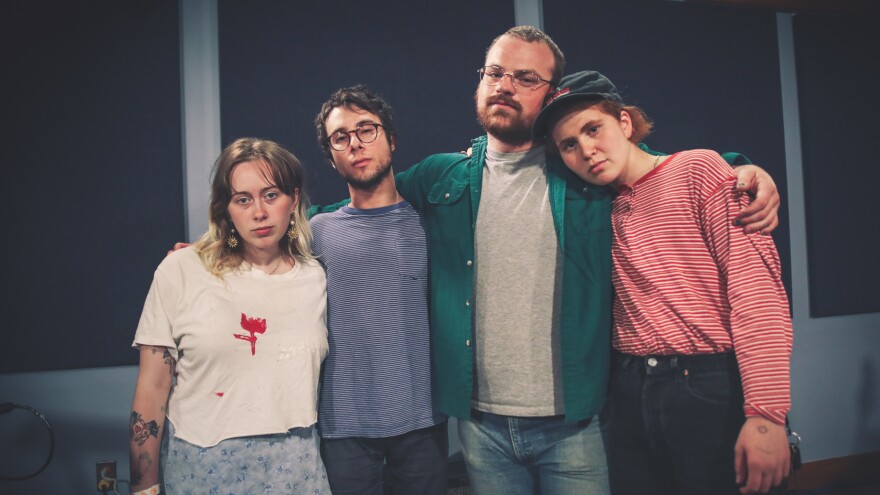 Girlpool poses in the <em>World Cafe</em> performance studio.